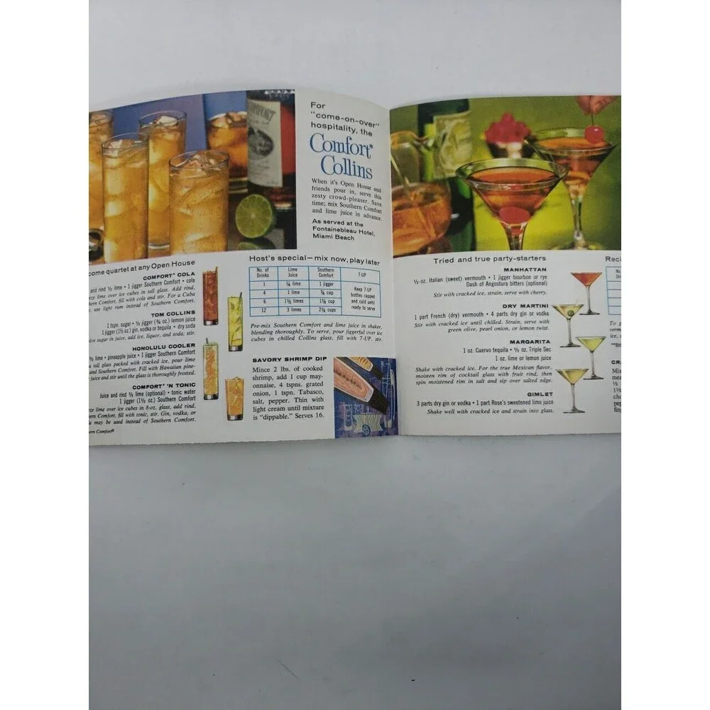 Southern Comfort Make 44 Favorite Party Drinks Booklet Magazine Insert 1960s VTG